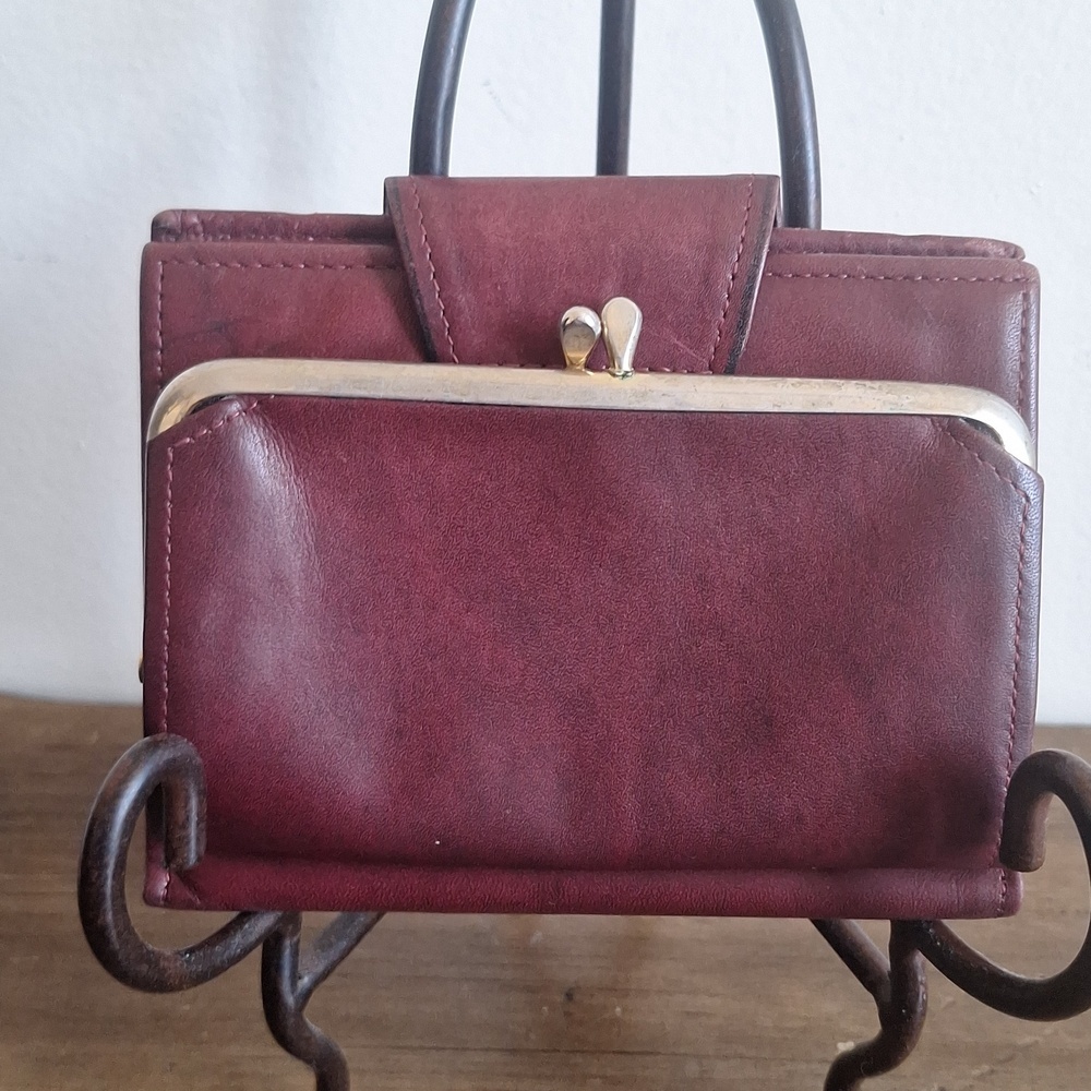 Vintage Rolfs Cowhide Wallet | Oxblood Leather Floral Embossed | Rare Key Slots - Picture 3 of 16